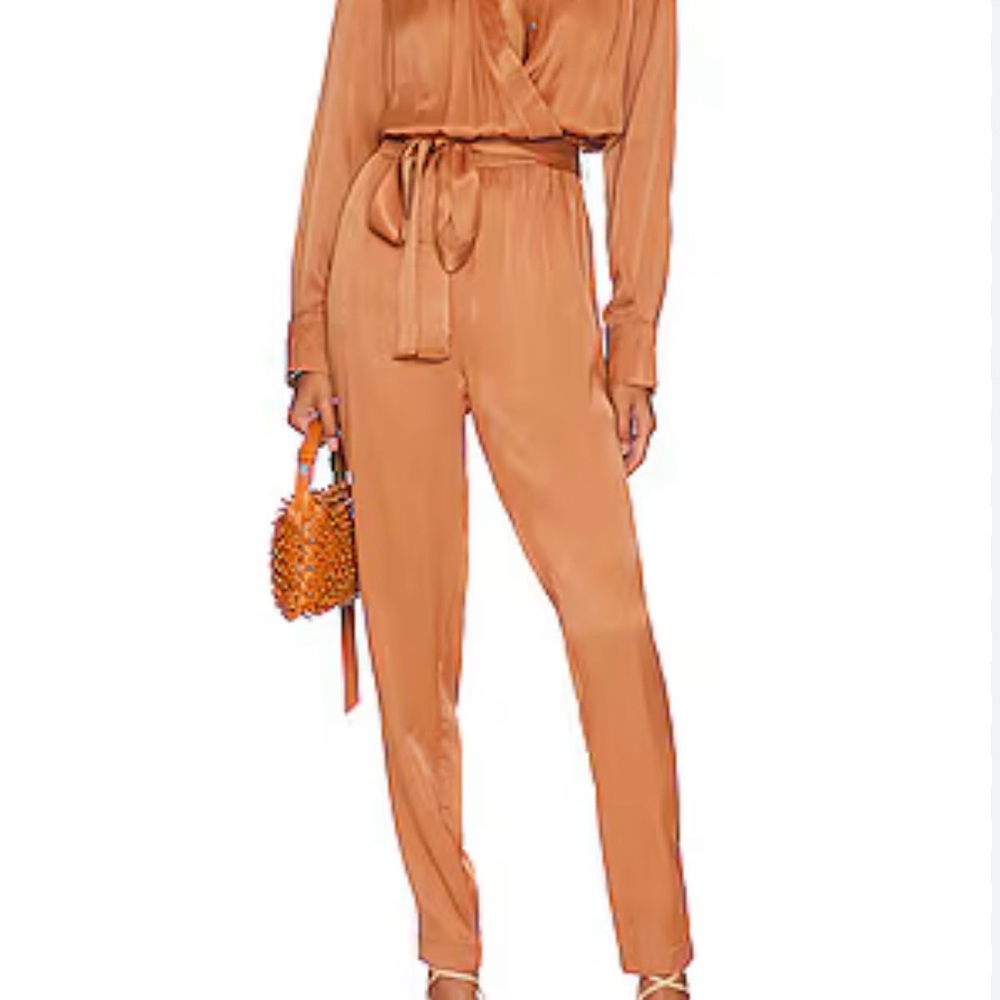 LBLC the Label Bronze Satin Jumpsuit